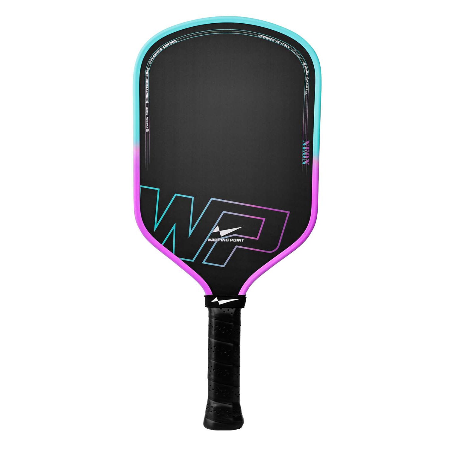 Warping Point Neon Pickleball Paddle, T700 Raw Carbon Fiber Face, 16mm Honeycomb Core, One-Piece Design, Ergonomic Handle, Enhanced Spin & Control