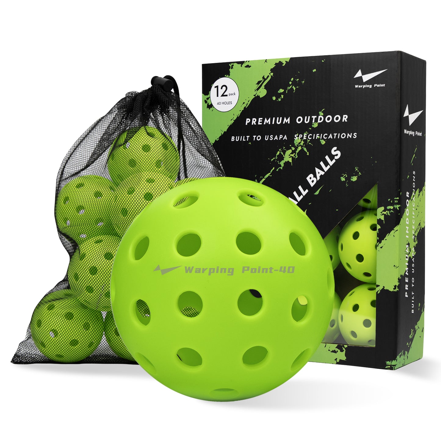 PRACTICE PICKLEBALL BALLS - OOTDOOR - 12 PACK