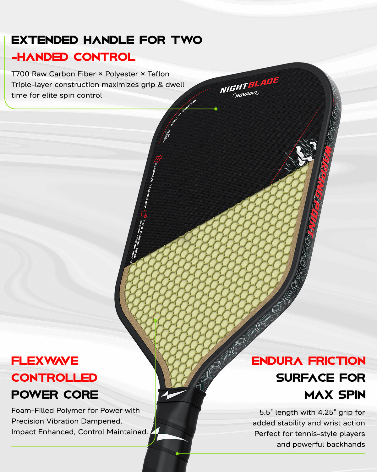 Nightblade Pickleball Paddle 16mm