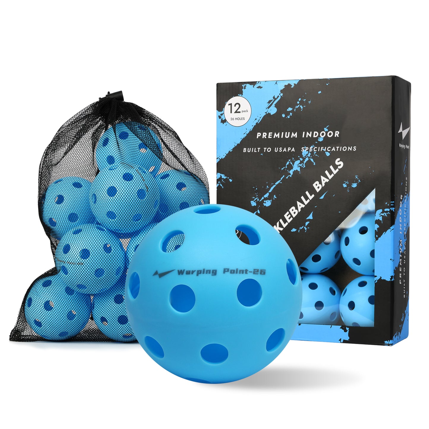 PRACTICE PICKLEBALL BALLS - INDOOR - 12 PACK