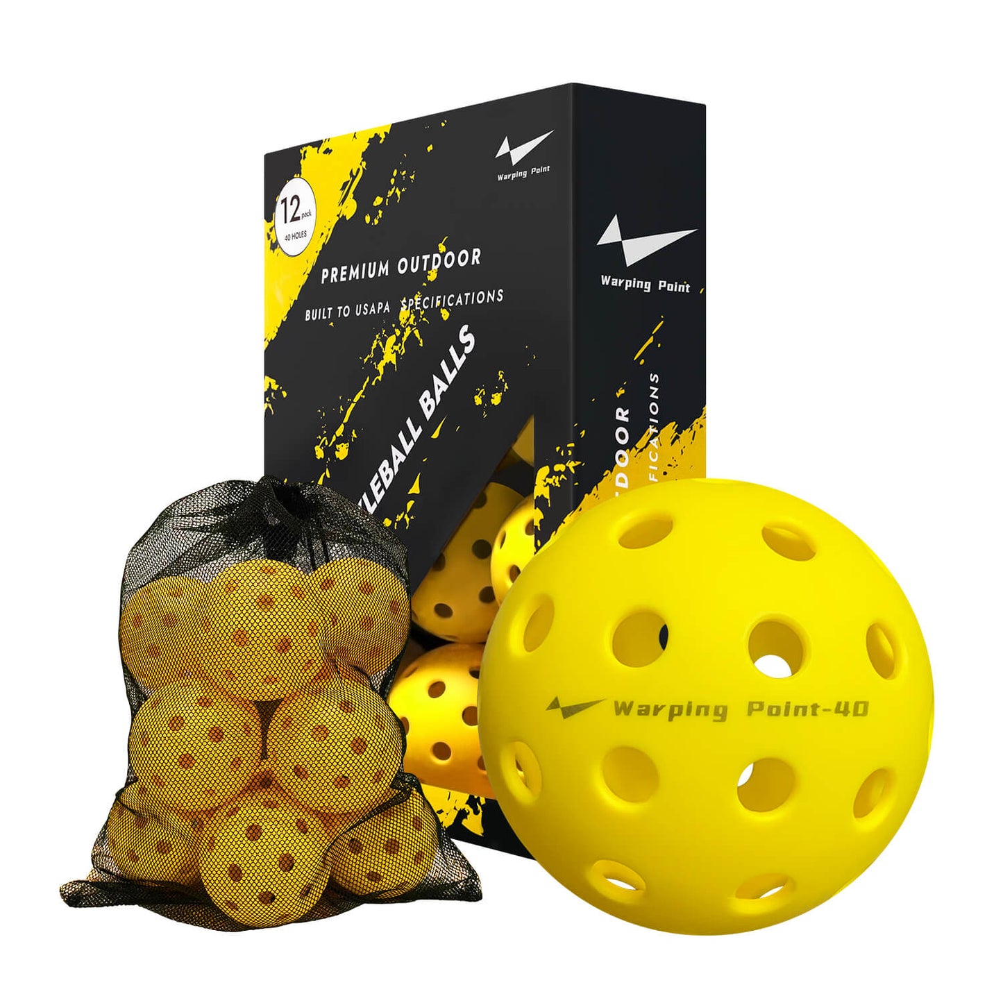 PRACTICE PICKLEBALL BALLS - OOTDOOR - 12 PACK