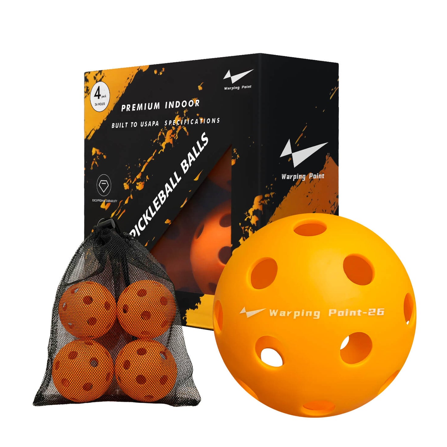 PRACTICE PICKLEBALL BALLS - INDOOR - 4 PACK