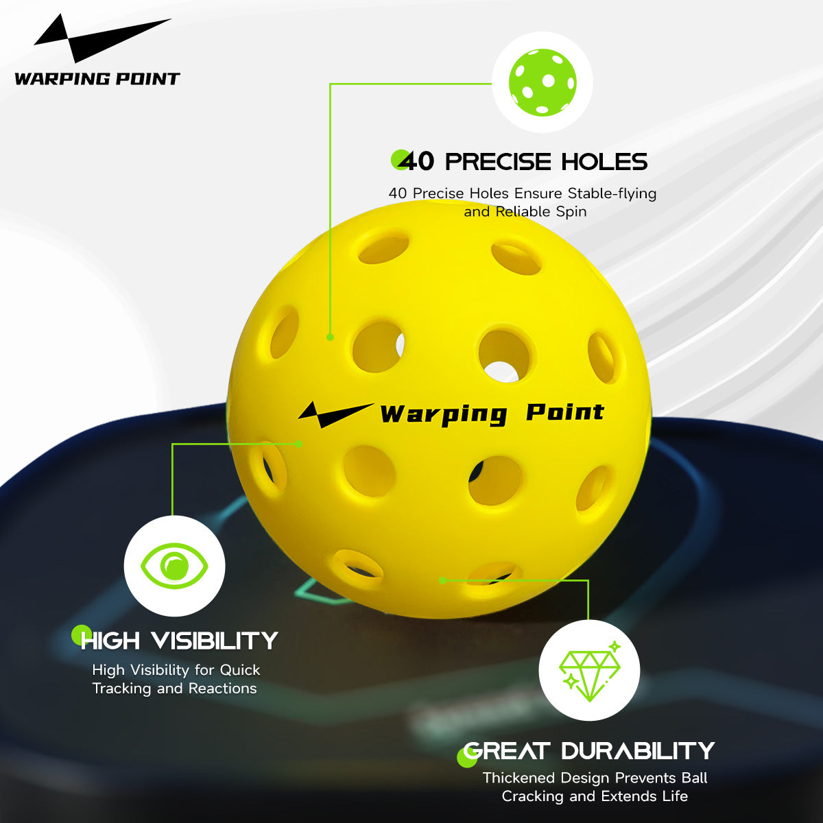 PRACTICE PICKLEBALL BALLS - OOTDOOR - 4 PACK
