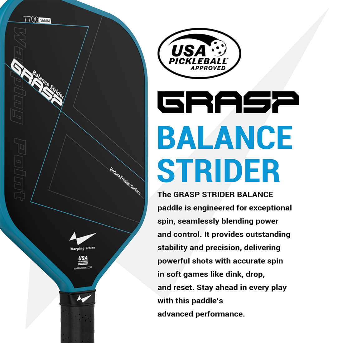 Grasp Pickleball Paddle - 16mm