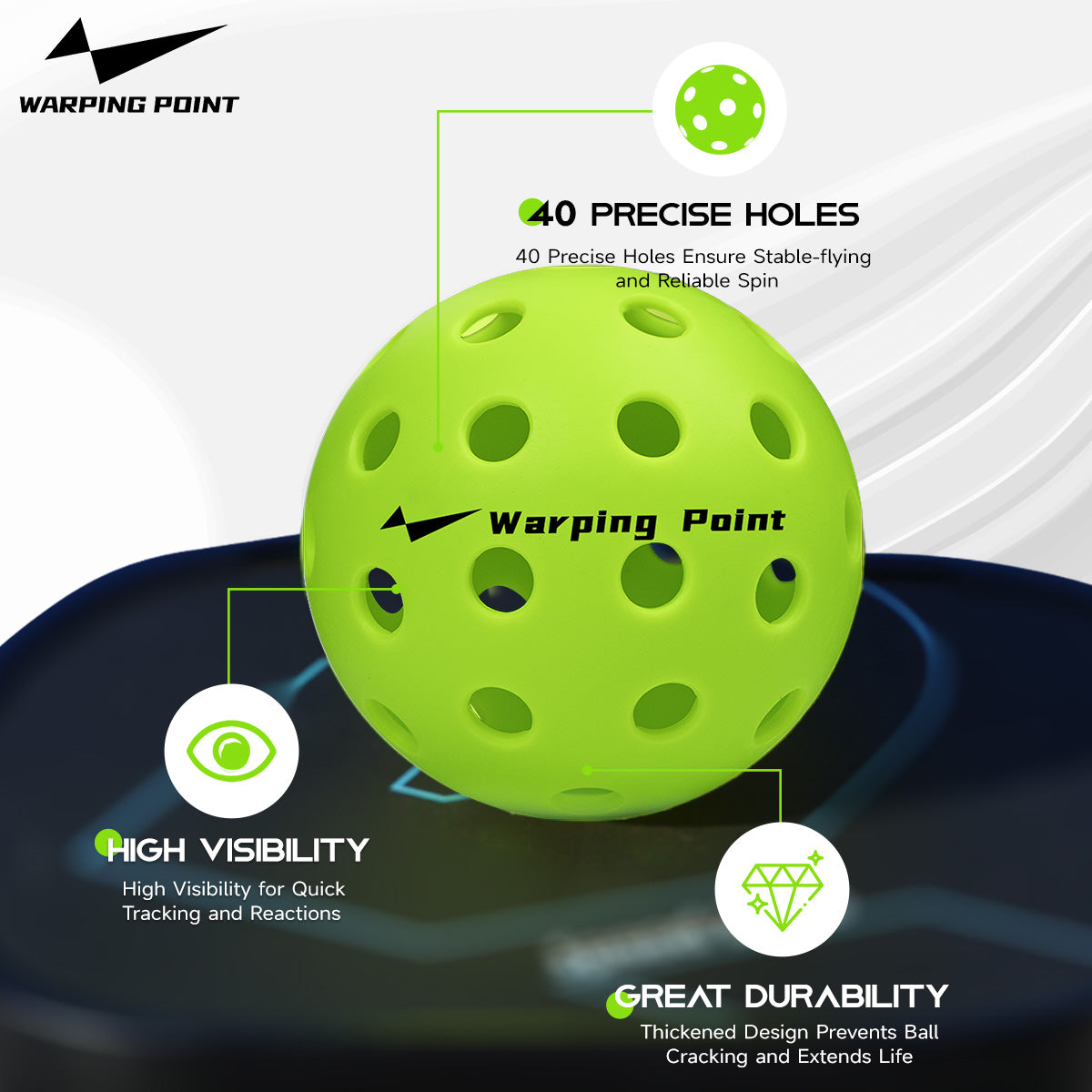 PRACTICE PICKLEBALL BALLS - OOTDOOR - 4 PACK