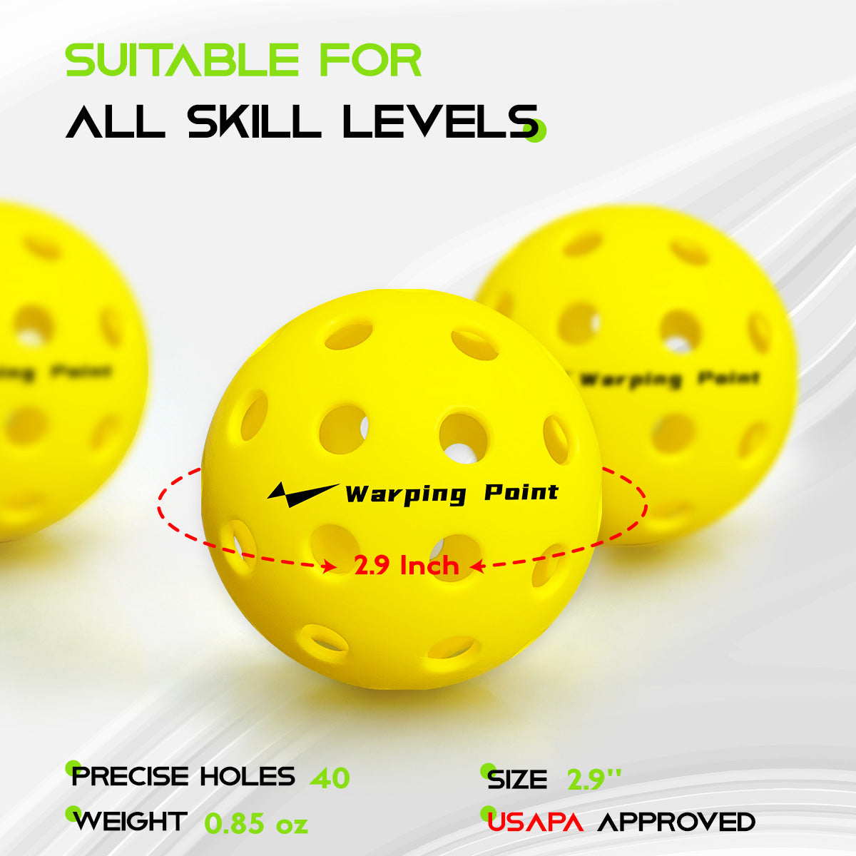 PRACTICE PICKLEBALL BALLS - OOTDOOR - 4 PACK