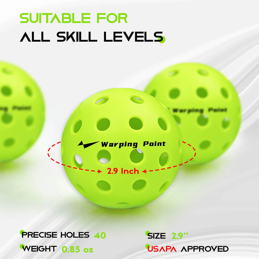 Outdoor Practice Pickleballs - Green