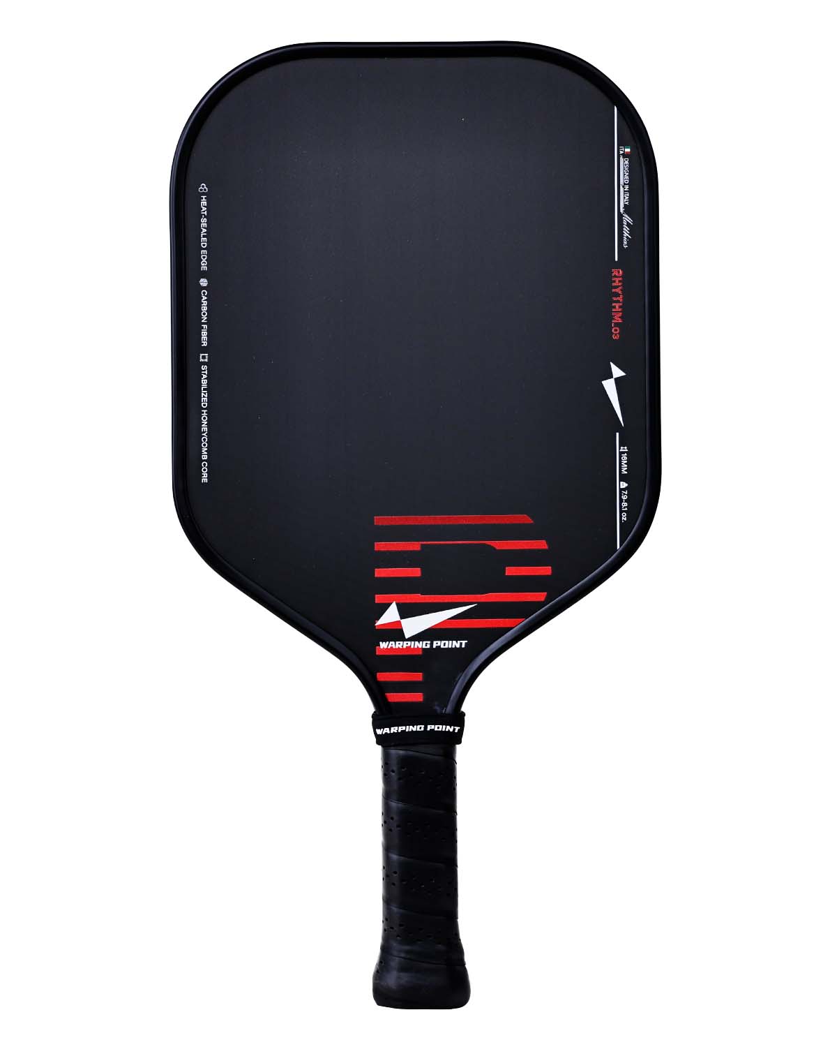 Warping Point Rhythm Carbon Fiber 16mm Pickleball Paddle | New 10mm Wide Honeycomb Core | Endura Friction Surface for Maximum Spin | Multiple Pickle Ball Racket Styles | Power & Control