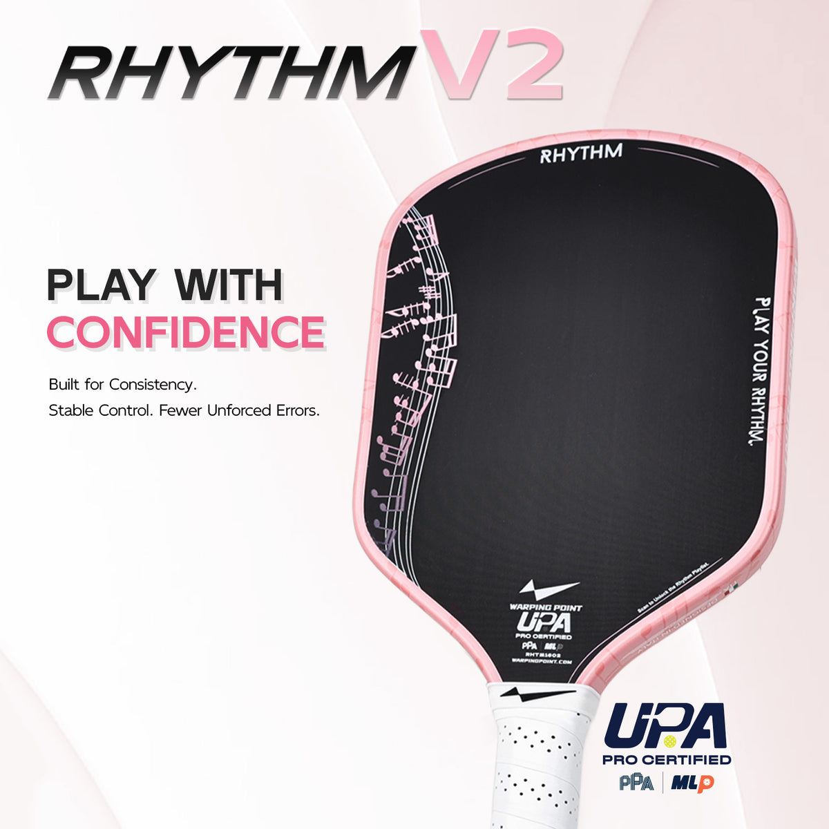 Rhythm Hybrid Pickleball Paddle – Pink