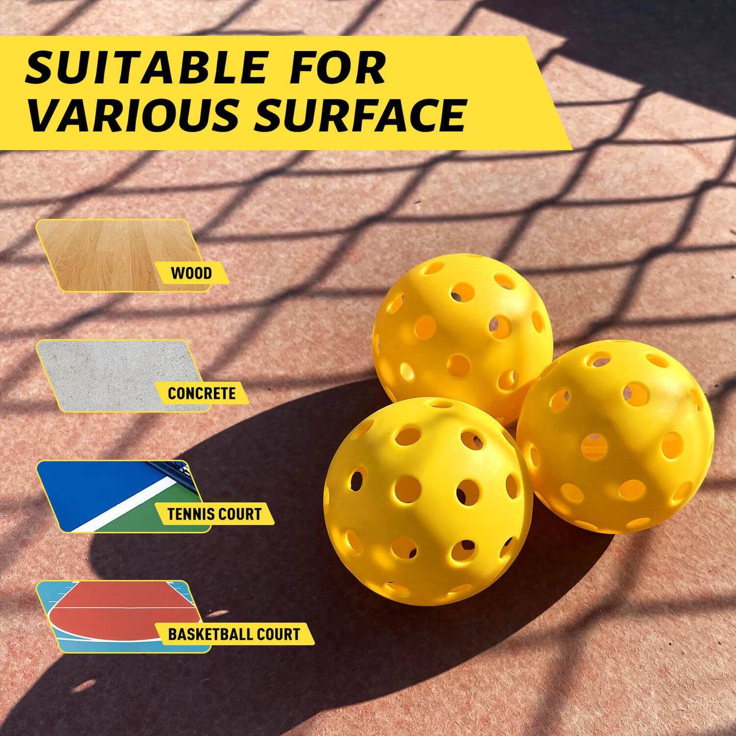 PRACTICE PICKLEBALL BALLS - OOTDOOR - 4 PACK