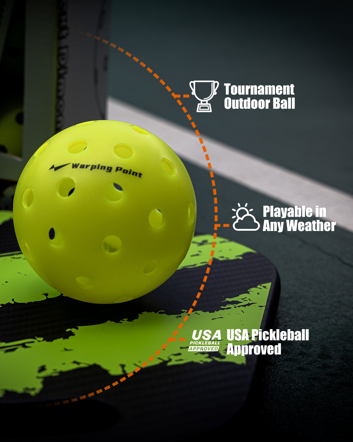 ASCENT OUTDOOR TOURNAMENT  PICKLEBALL BALL - 12 PACK