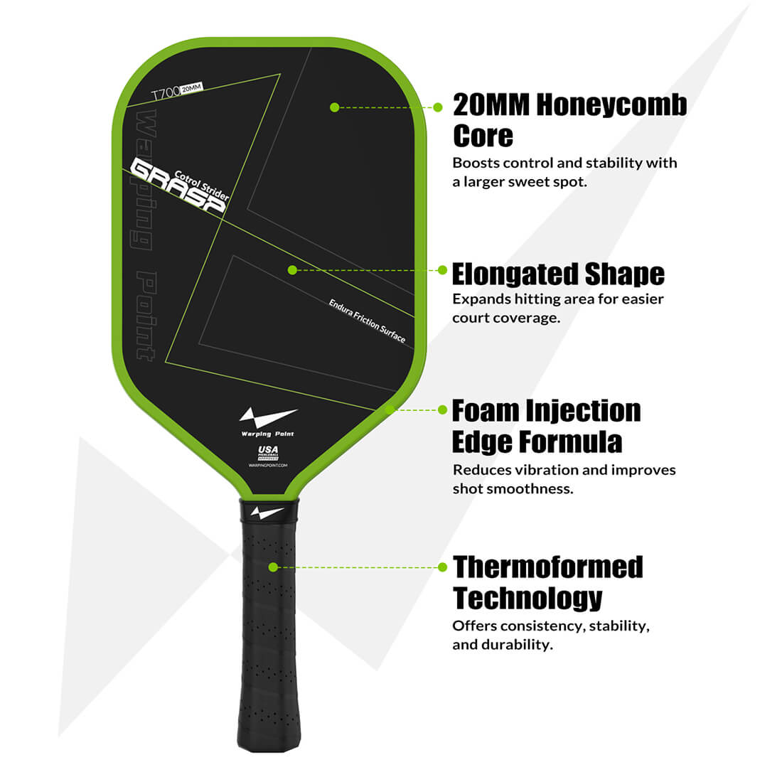 Grasp Pickleball Paddle - 20mm