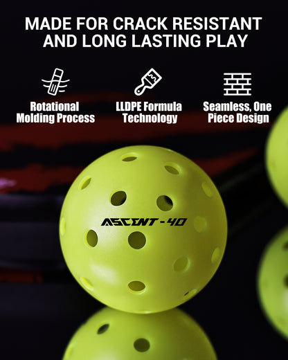 ASCENT OUTDOOR TOURNAMENT  PICKLEBALL BALL - 4 PACK