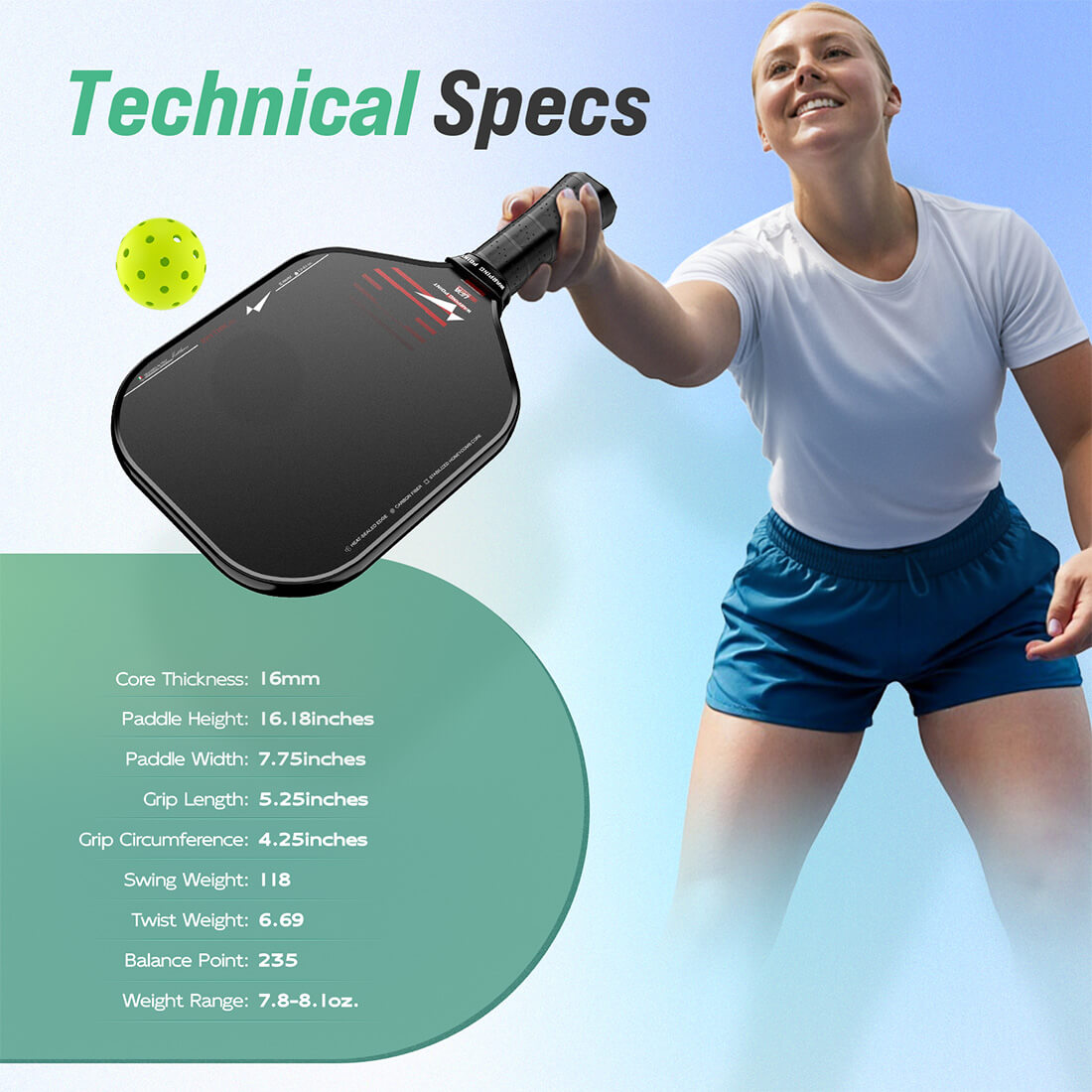 Rhythm Pickleball Paddle - Wide body