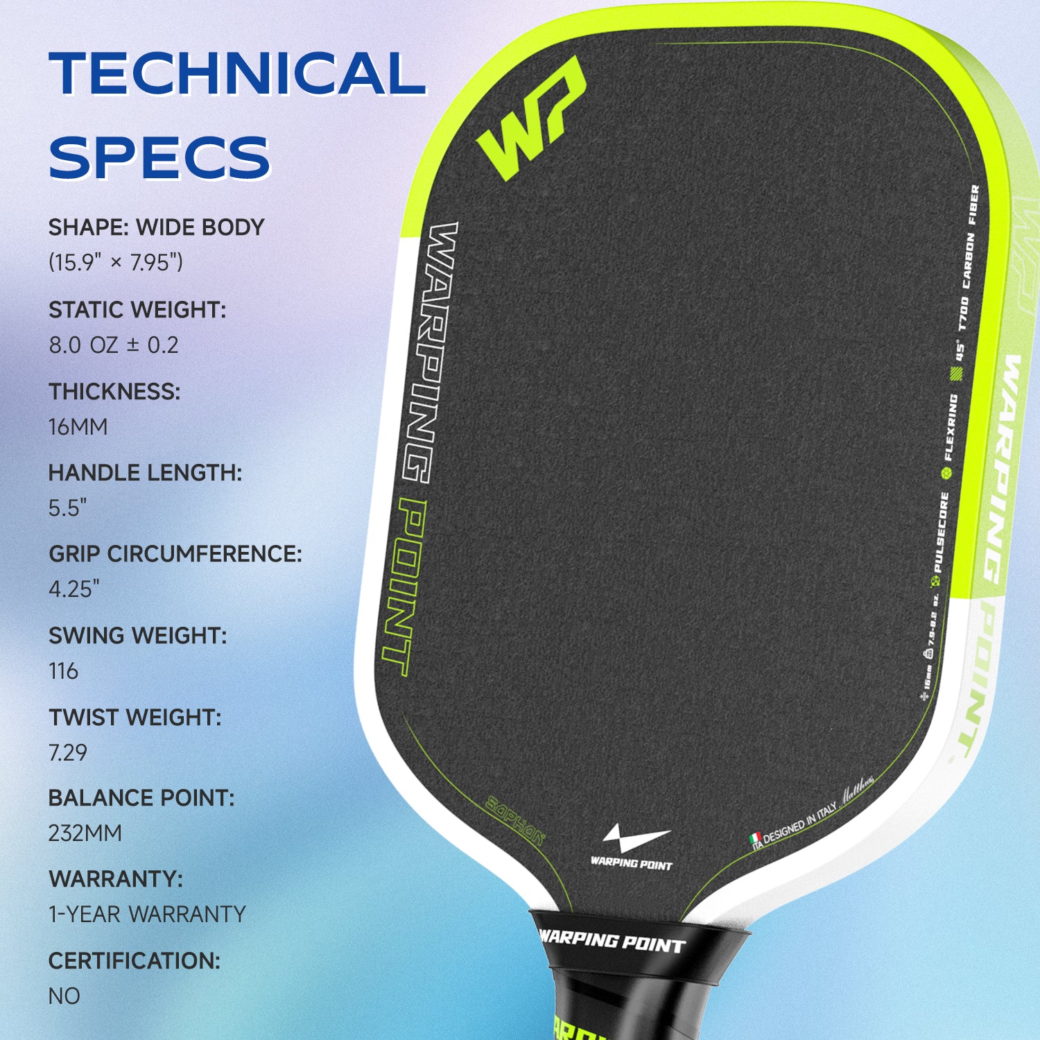 Sophon Pickleball Paddle - Wide Body