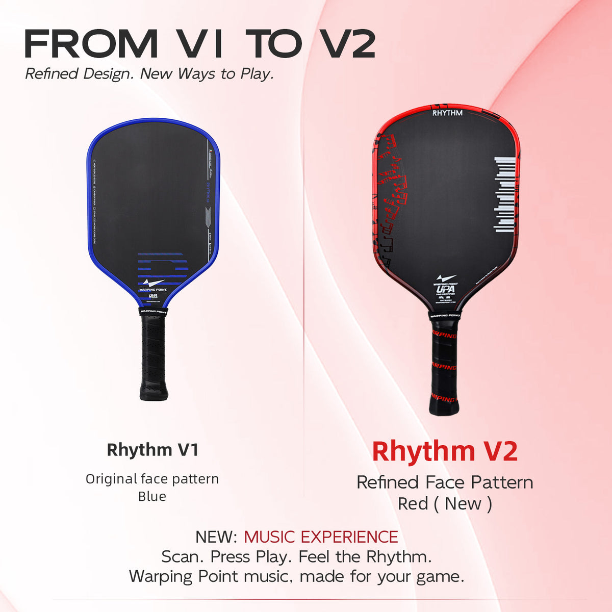 Rhythm Hybrid Pickleball Paddle – Red