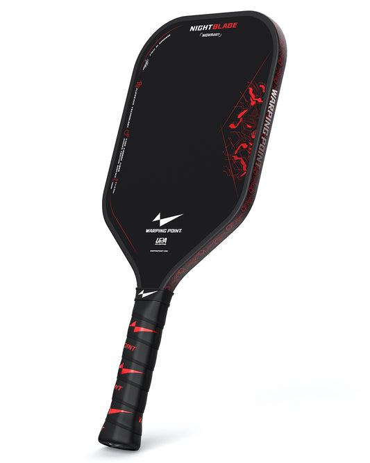 Nightblade Raw Carbon Fiber Pickleball Paddle, 14mm Foam Filled Polymer Honeycom Core, UPA-A & USAPA Approved, Endura Friction Surface, Long Handle for Two Handed Backhand, Enhanced Impact Feel & Spin