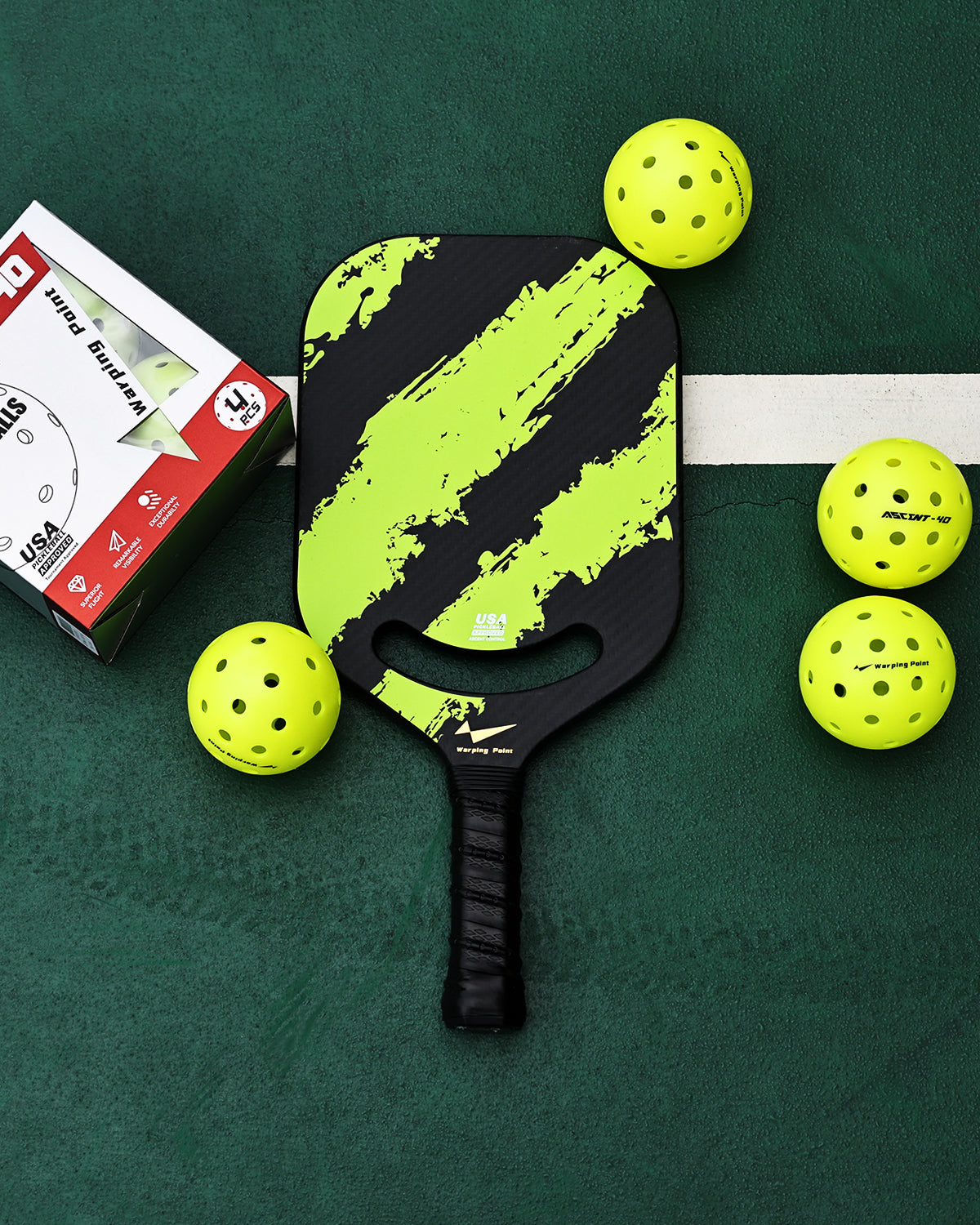 ASCENT OUTDOOR TOURNAMENT  PICKLEBALL BALL - 4 PACK