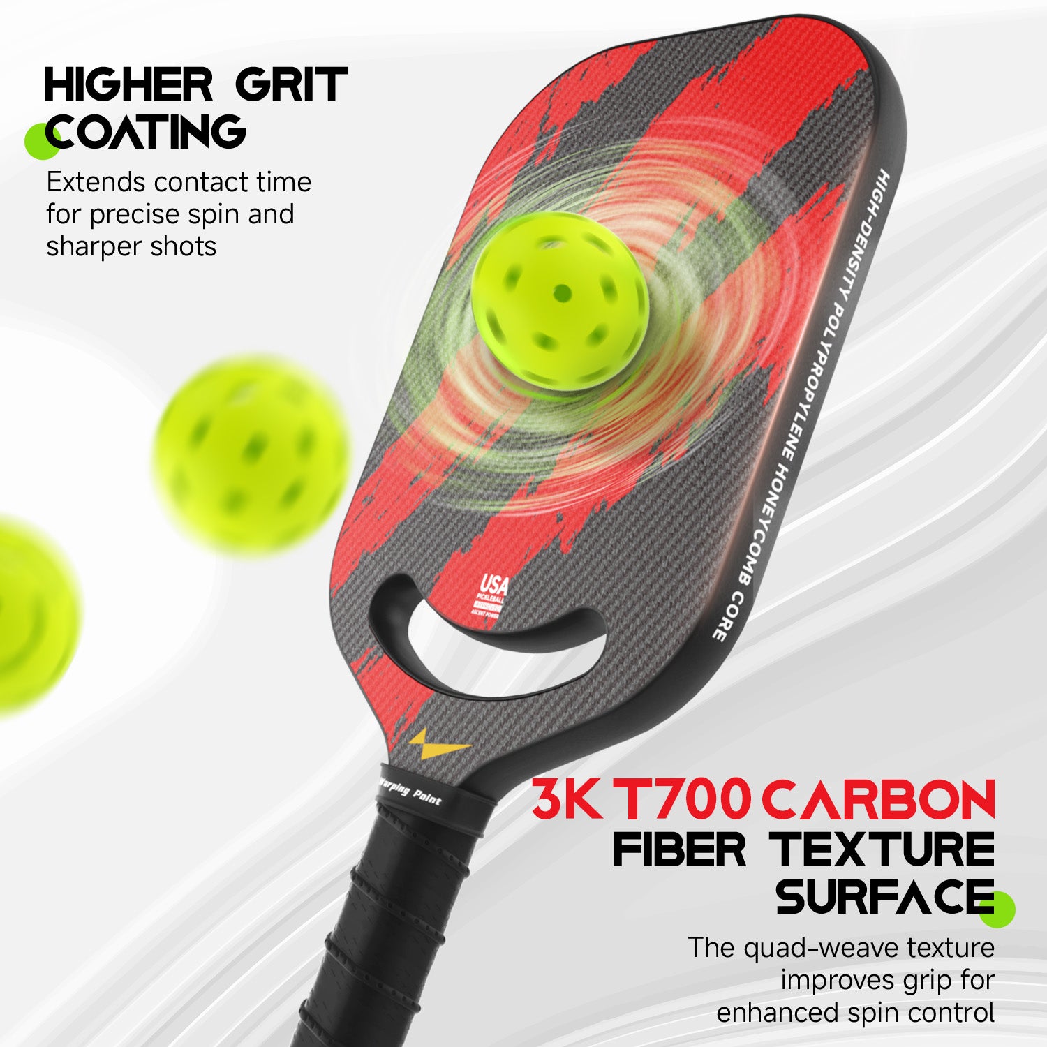 3k t700 carbon fiber texture surface pickleball 