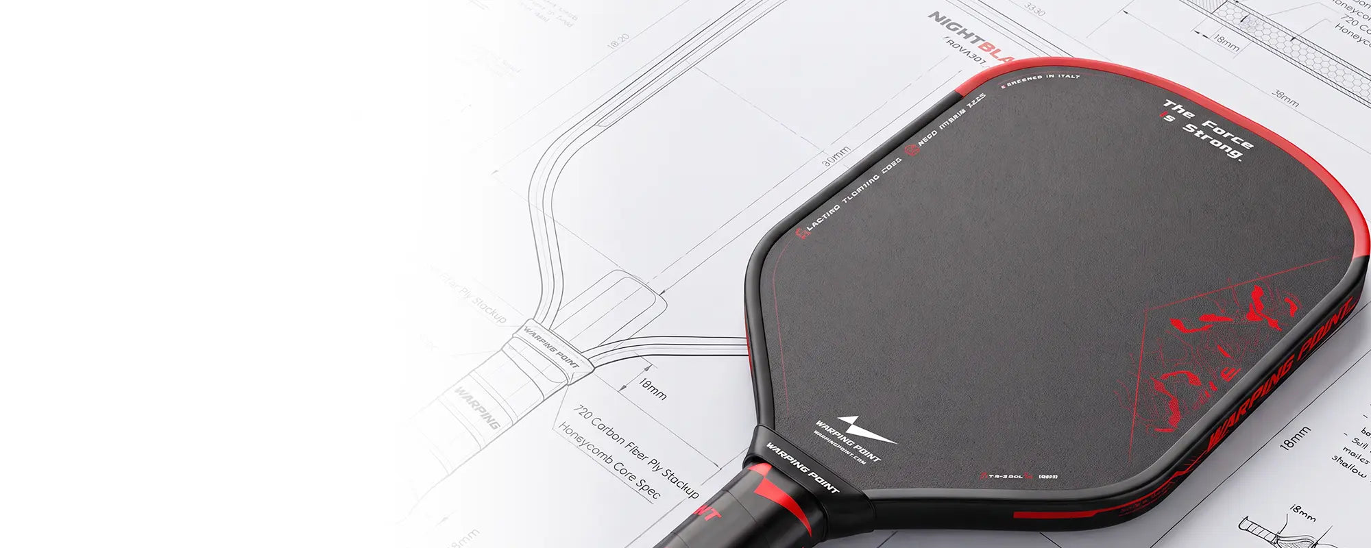 Warping Point Nightblade pickleball paddle featured in Horizon Lab